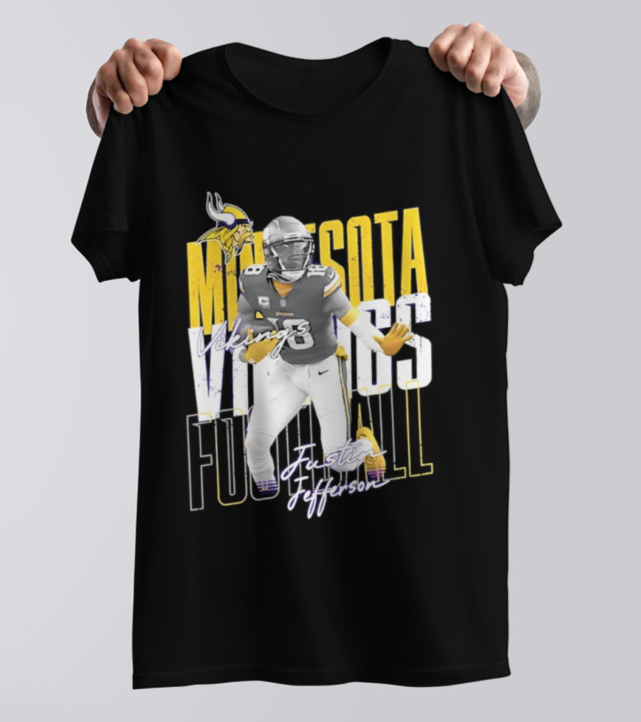 Minnesota Vikings Football Legends Justin Jefferson Iconic 18 T-Shirt