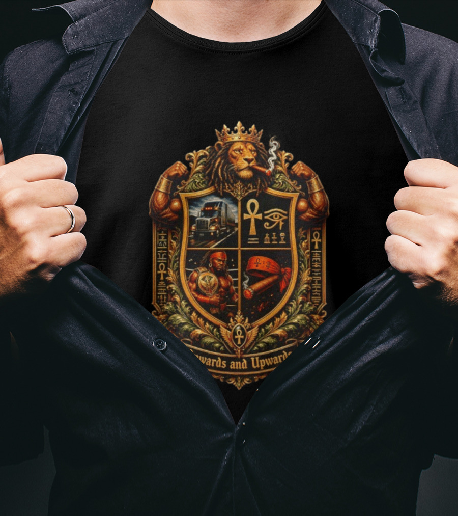 Onwards And Upwards Egyptian Ankh Lion King Smoking Cigar Truck T-Shirt