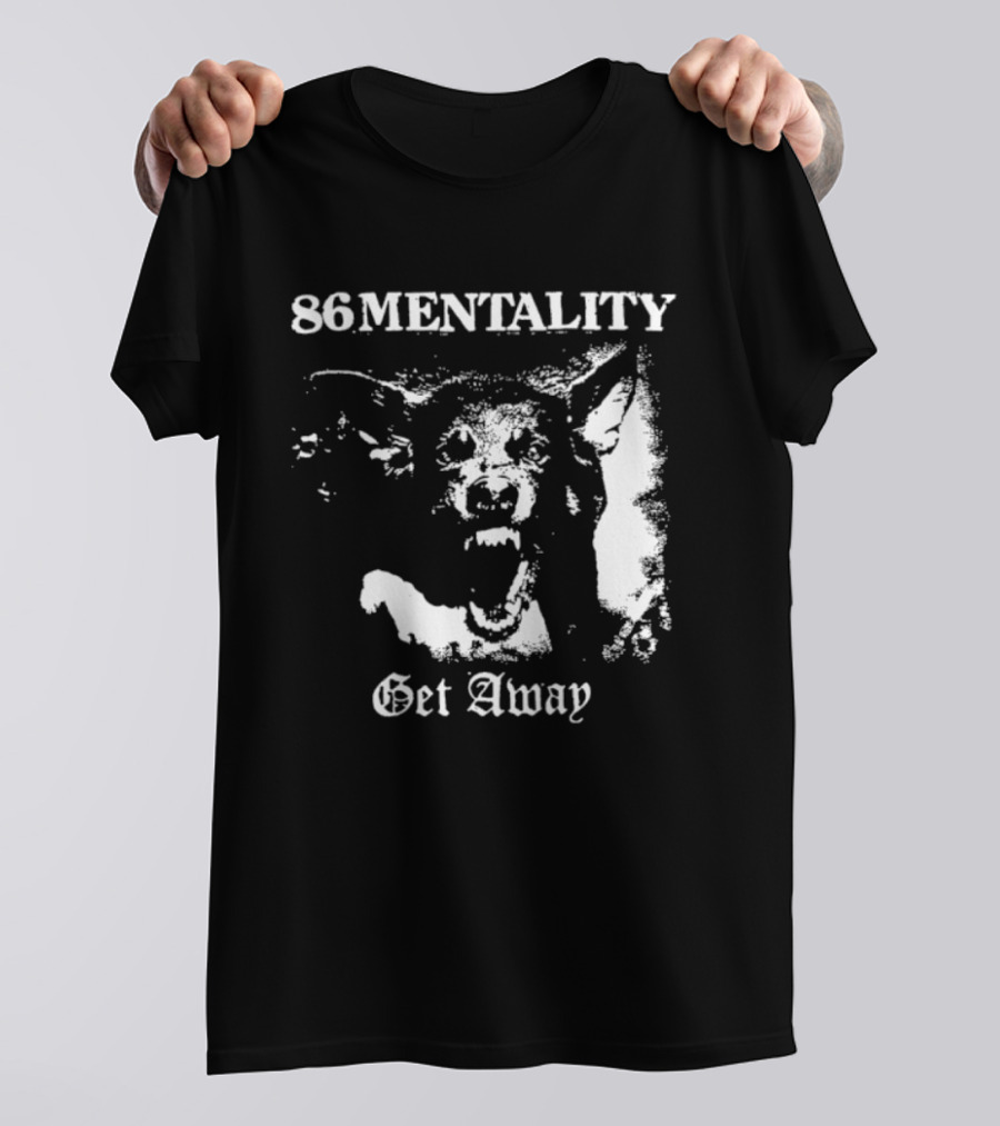 86 Mentality Get Away Hardcore Punk Iconic Dog T-Shirt