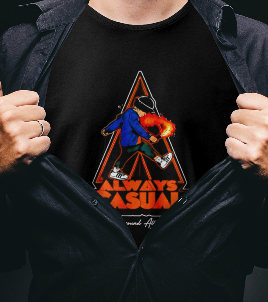 Always Casual Underground Alliance C Youth Flare Fire Backpack Street T-Shirt