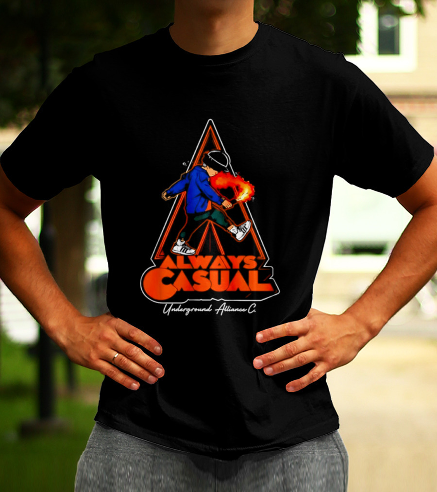 Always Casual Underground Alliance C Youth Flare Fire Backpack Street T-Shirt