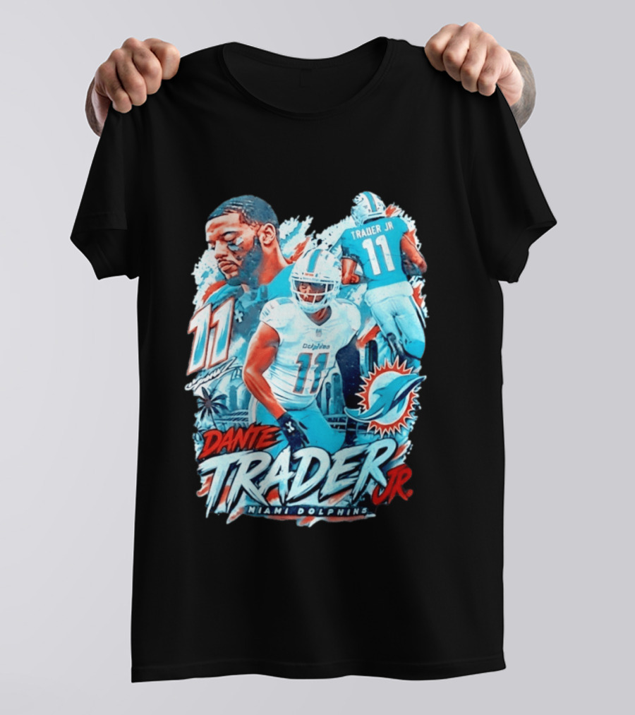 Dante Trader Jr 11 Miami Dolphins Football Player T-Shirt