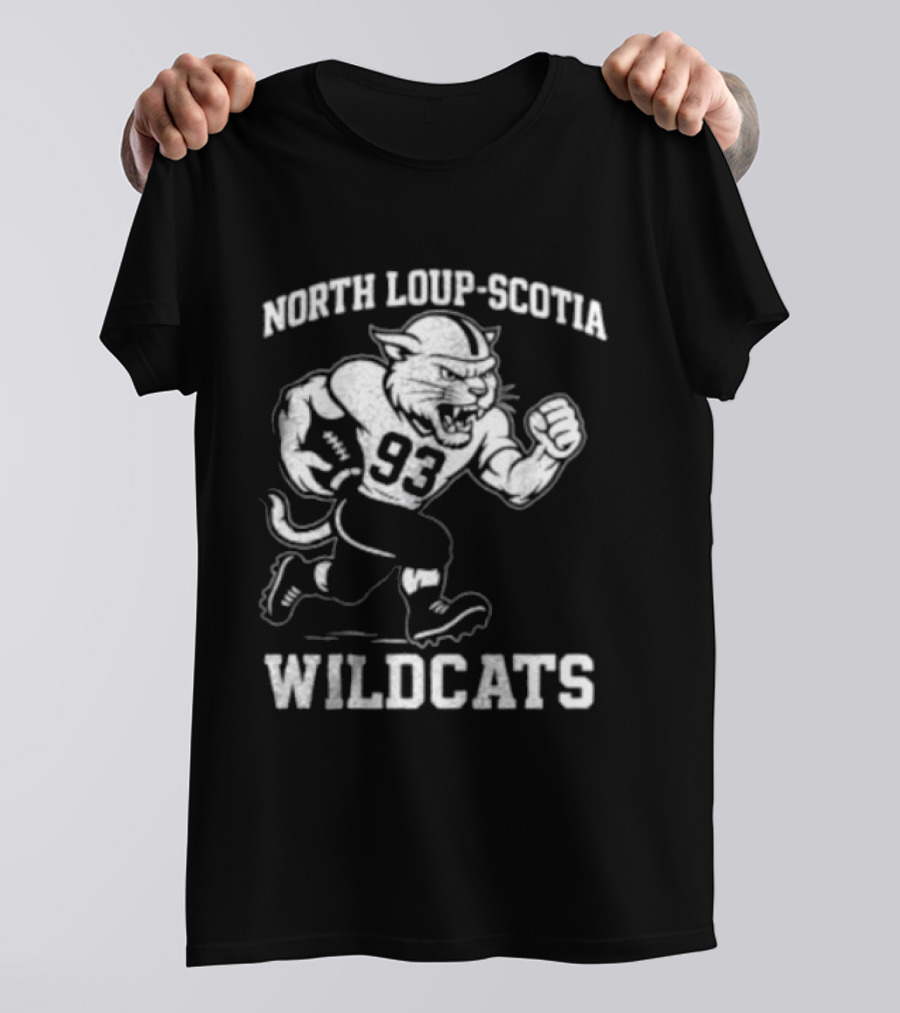 North Loup Scotia Wildcats 93 Football Player T-Shirt