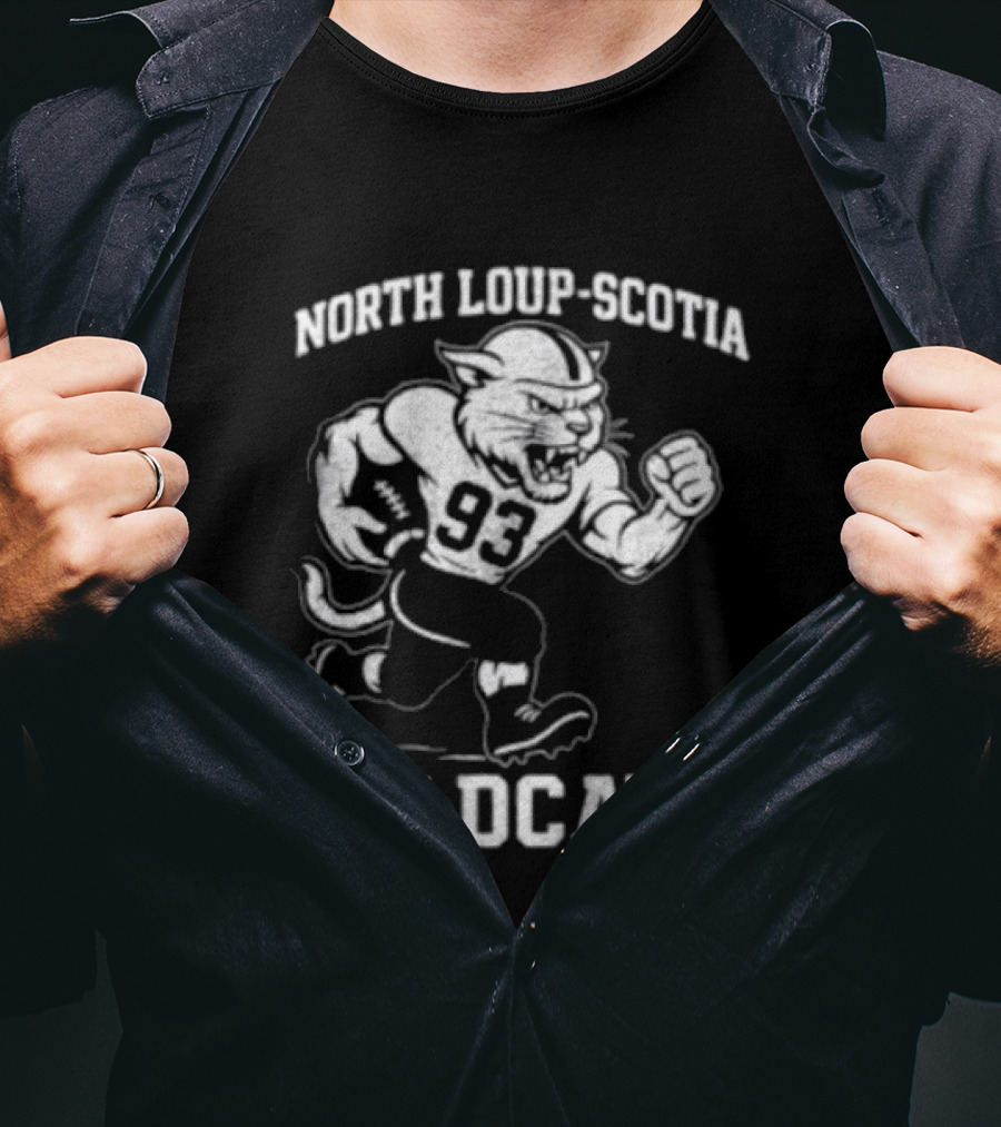 North Loup Scotia Wildcats 93 Football Player T-Shirt