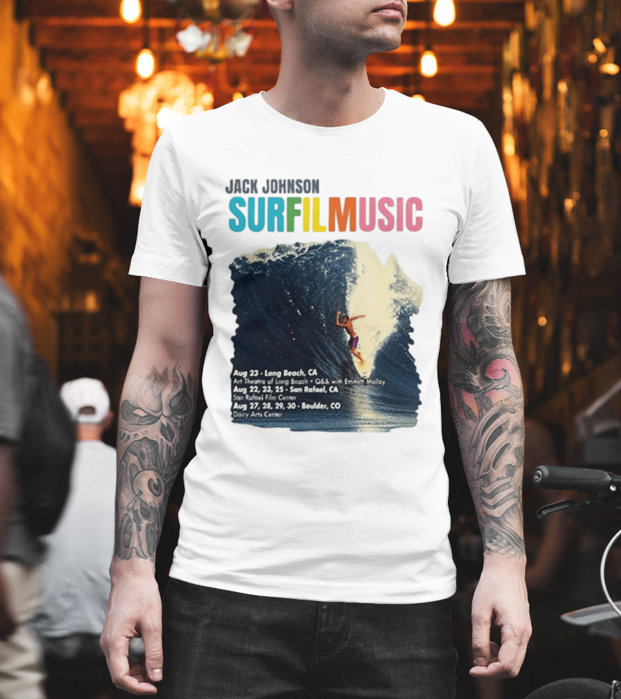 Jack Johnson Surf Film Music Long Beach Art Theatre Aug 23 2026 T-Shirt