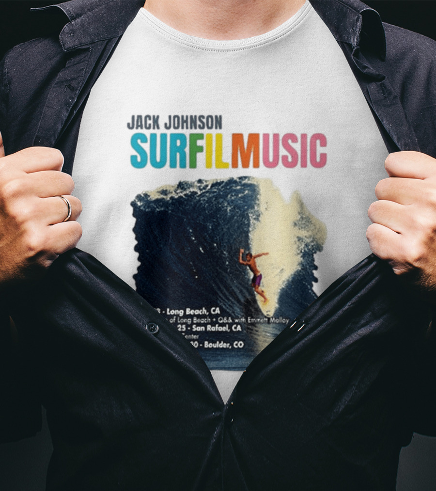 Jack Johnson Surf Film Music Long Beach Art Theatre Aug 23 2026 T-Shirt