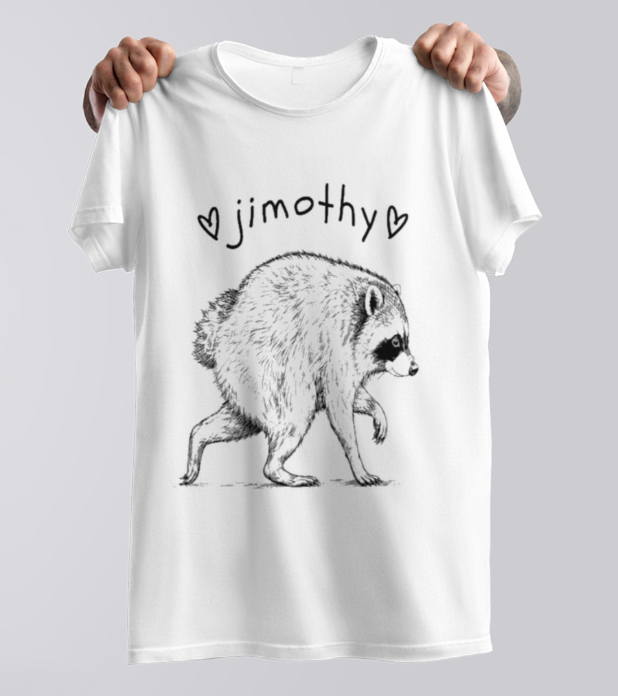 Jimothy Raccoon With Hearts Woodland Animal T-Shirt