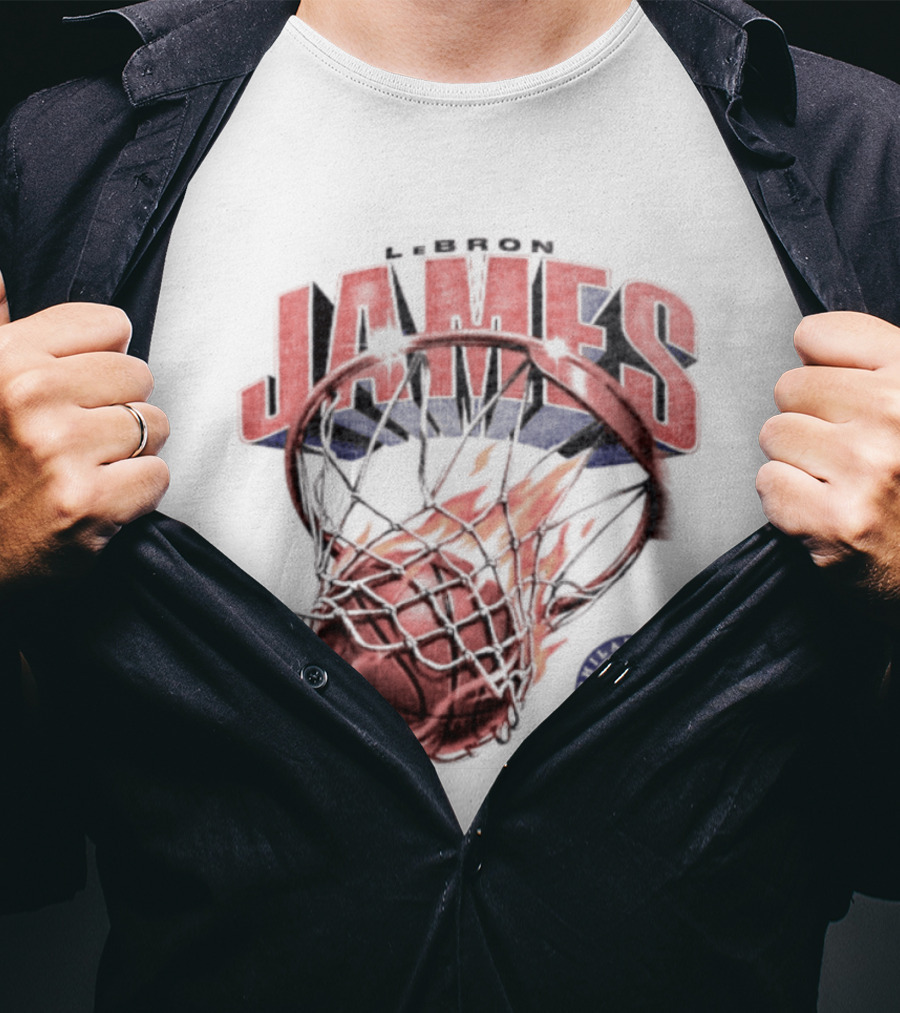 LeBron James 23 Basketball Fire Hoop Philadelphia 76ers T-Shirt
