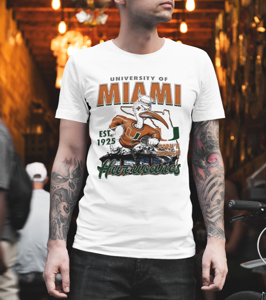 University Of Miami Hurricanes Est 1925 Storm'N Through T-Shirt