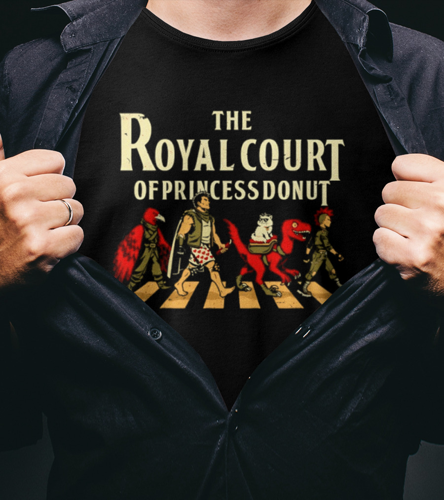 The Royal Court Of Princess Donut Abbey Road Style Walking Medieval Fantasy Characters T-Shirt