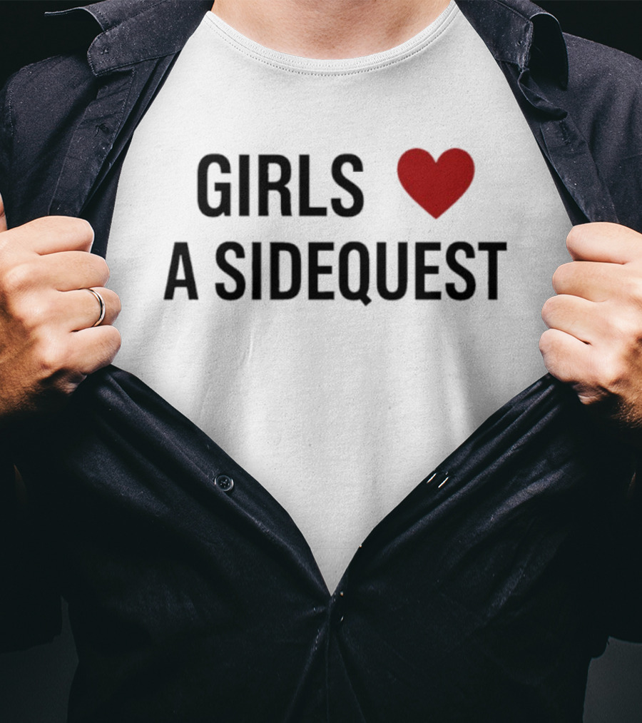Girls Heart A Sidequest Gaming Humor T-Shirt