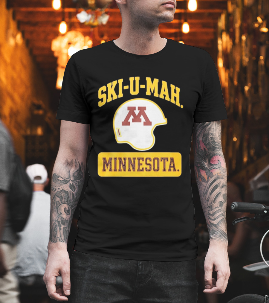 Mills Armbruster Ski U Mah Minnesota Football Helmet T-Shirt