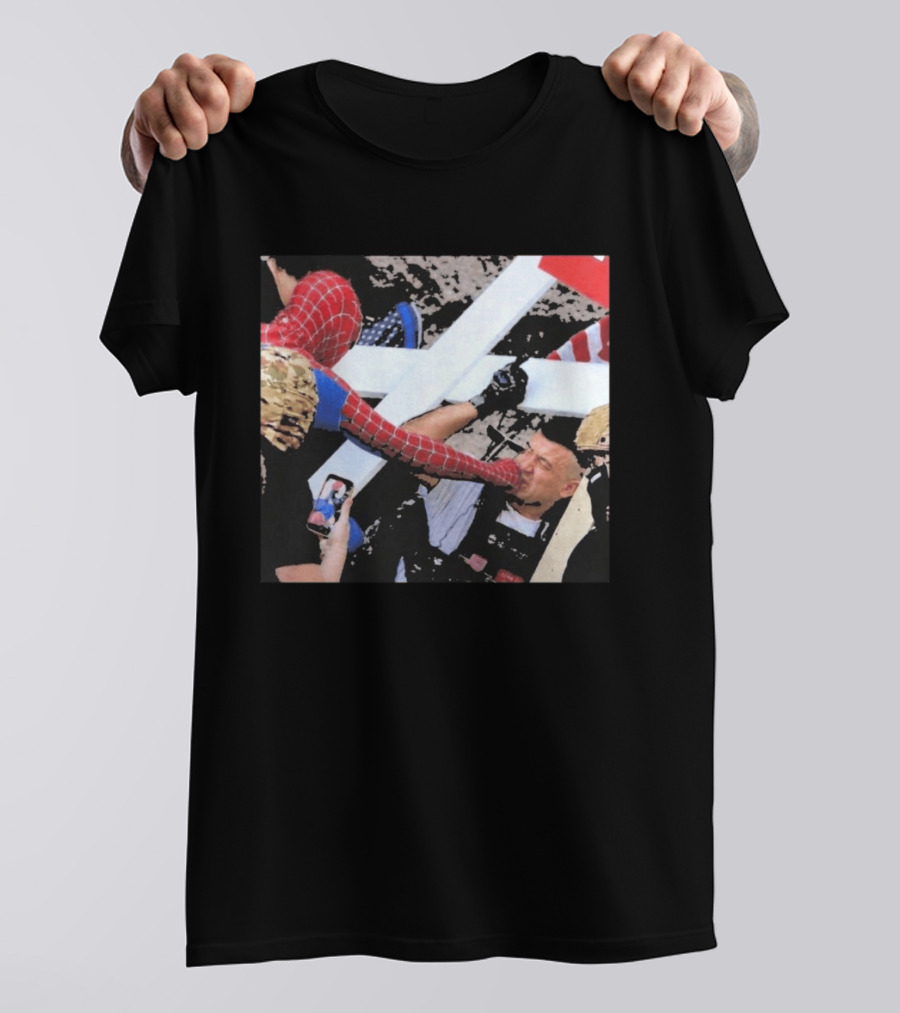 Minneapolis Spiderman Punching Police Protest Scene T-Shirt