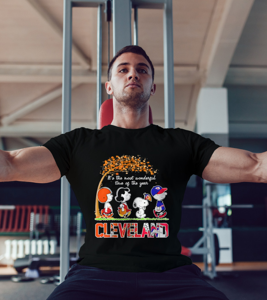 Peanuts Cleveland Sports Most Wonderful Time Of The Year T-Shirt