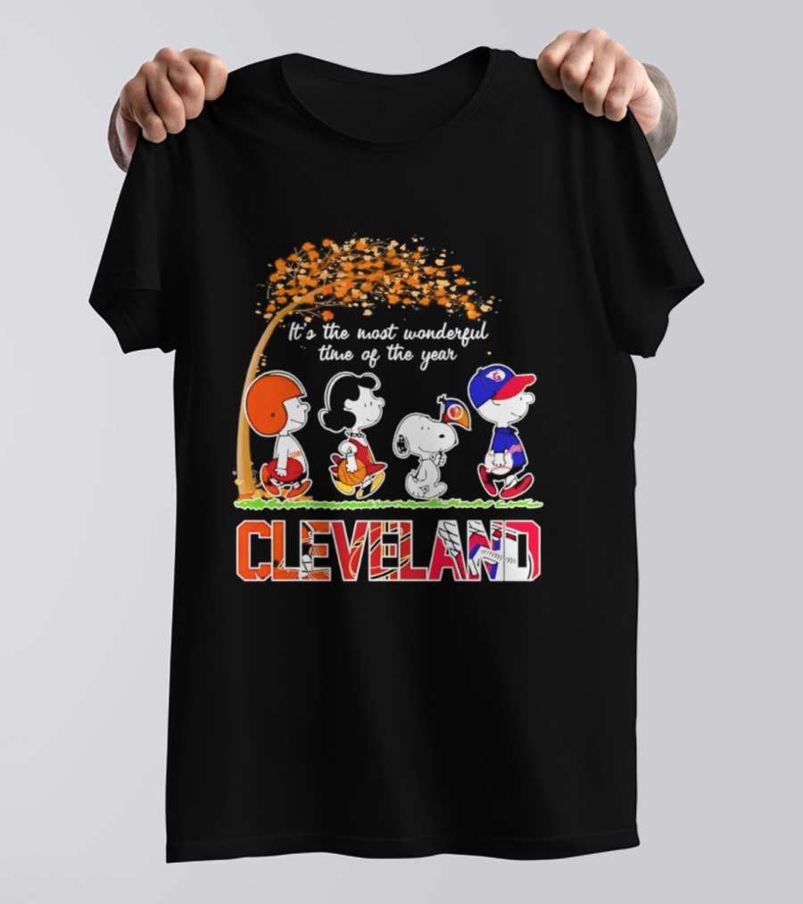 Peanuts Cleveland Sports Most Wonderful Time Of The Year T-Shirt