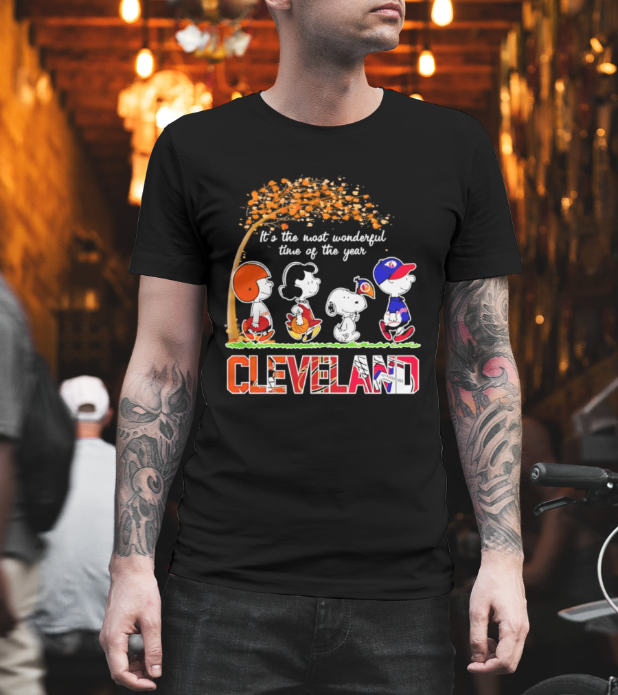 Peanuts Cleveland Sports Most Wonderful Time Of The Year T-Shirt