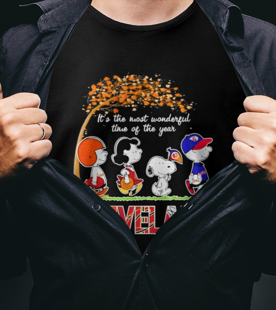 Peanuts Cleveland Sports Most Wonderful Time Of The Year T-Shirt