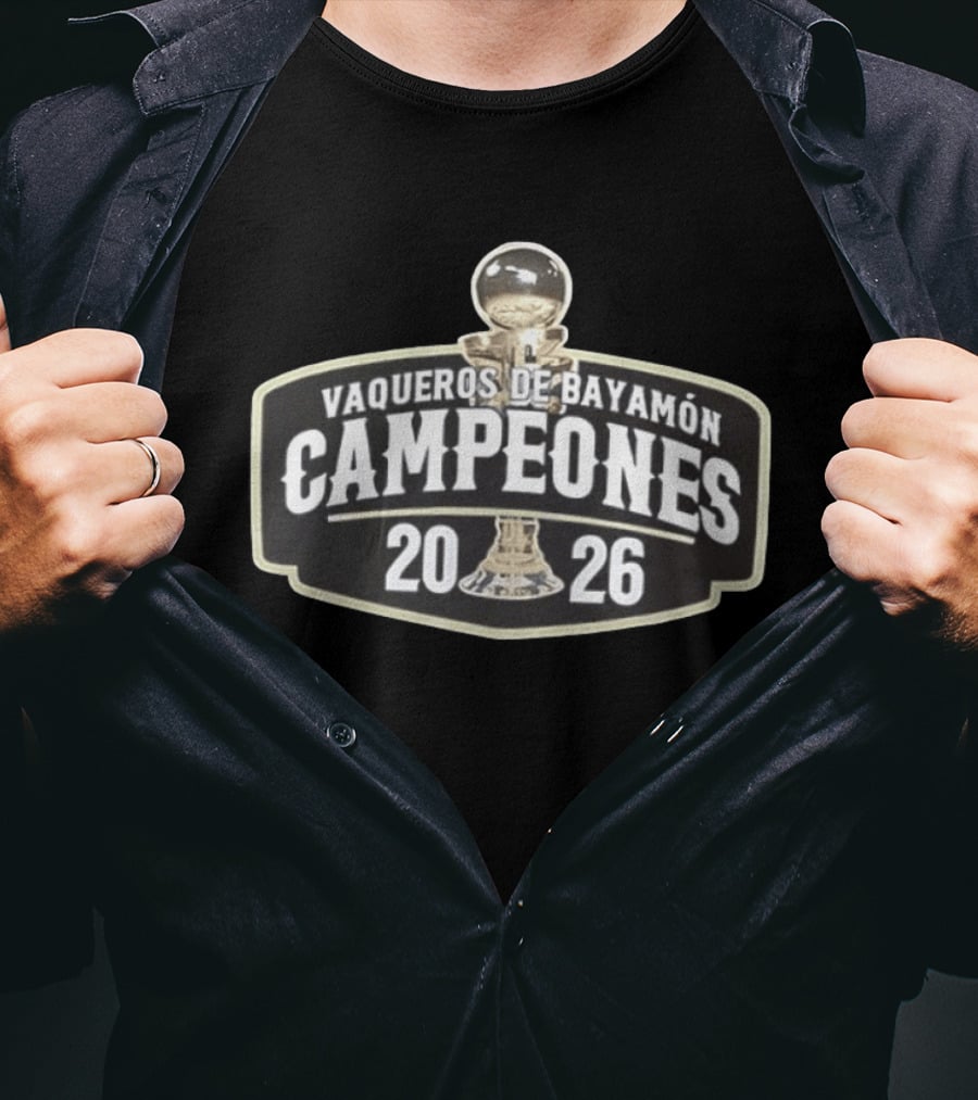 Vaqueros De Bayamón Campeones 2026 Trophy Celebration T-Shirt