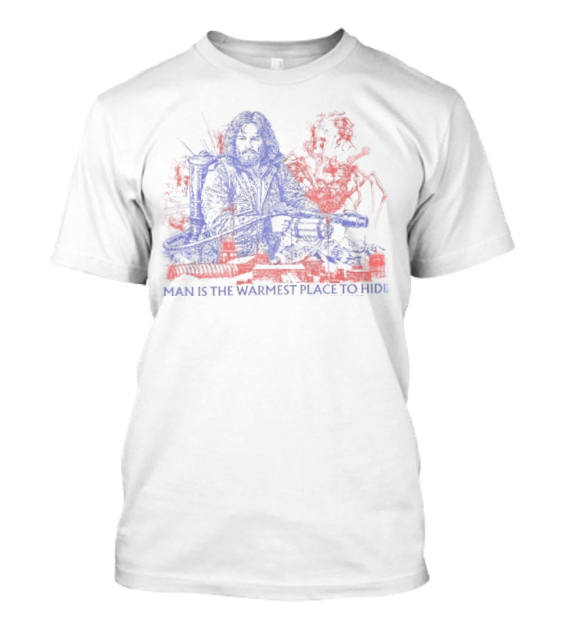 Outpost 31 The Thing Man Is The Warmest Place To Hide Kurt Russell T-Shirt