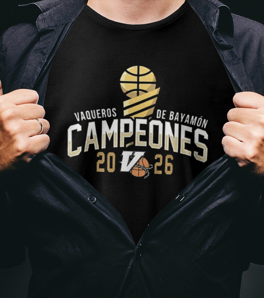 Vaqueros De Bayamon 2026 Campeones Trophy Basketball 18 BSN T-Shirt