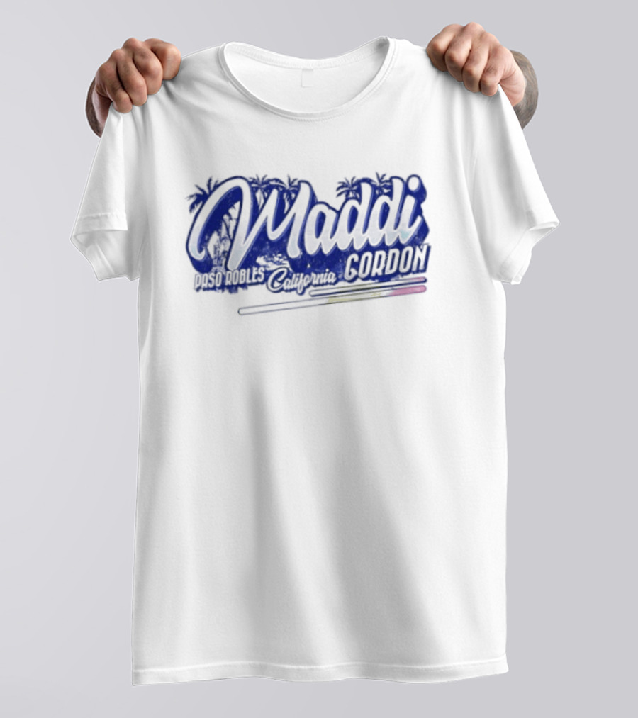 Maddi Gordon Paso Robles California Custom Name Brush Script T-Shirt
