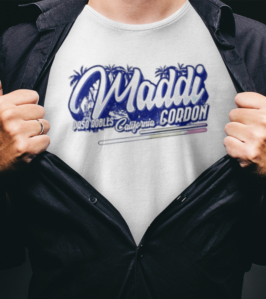 Maddi Gordon Paso Robles California Custom Name Brush Script T-Shirt