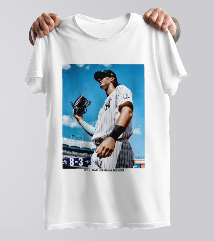 New York Yankees Player 8 3 Start Spreading The News T-Shirt