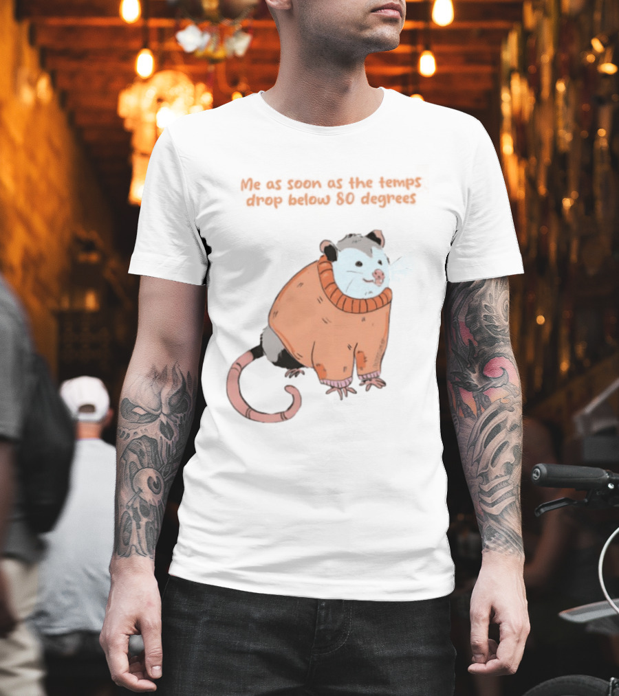 Opossum Cozy Sweater Temps Below 80 Degrees T-Shirt