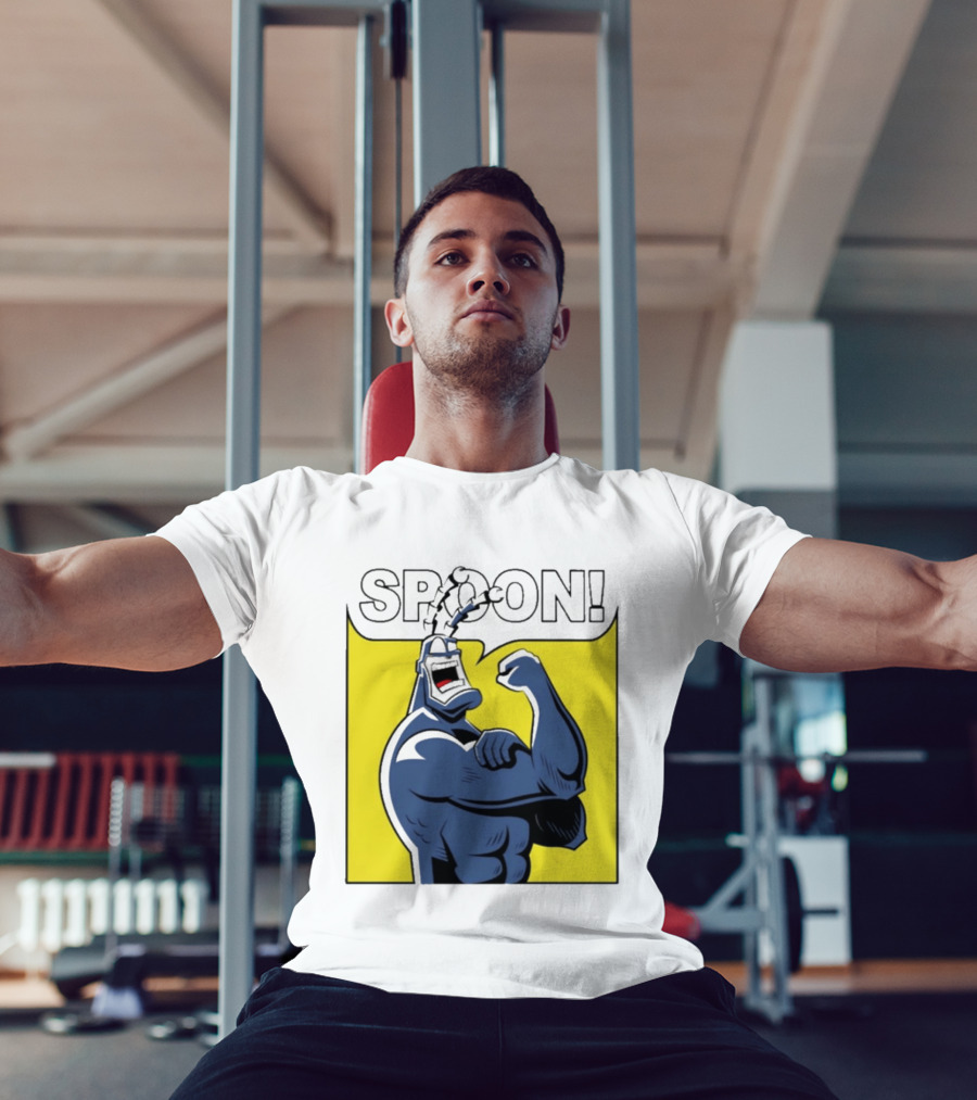Spoon Mighty Hero Cartoon Catchphrase T-Shirt