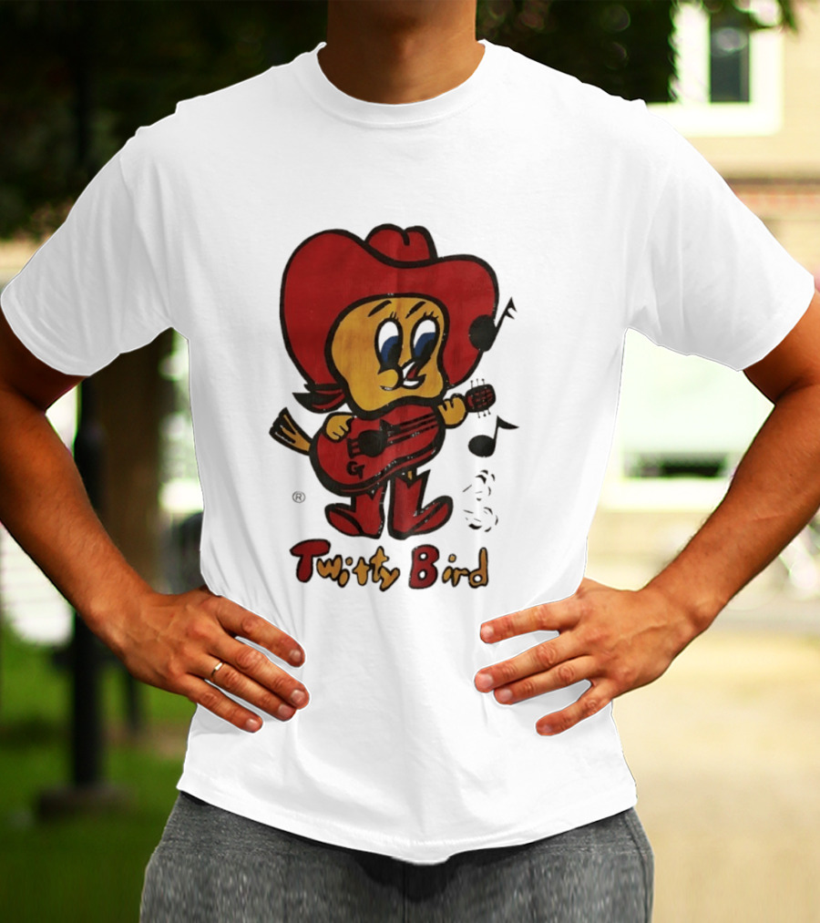 Twitty Bird Cowboy Musician Playing Guitar T-Shirt