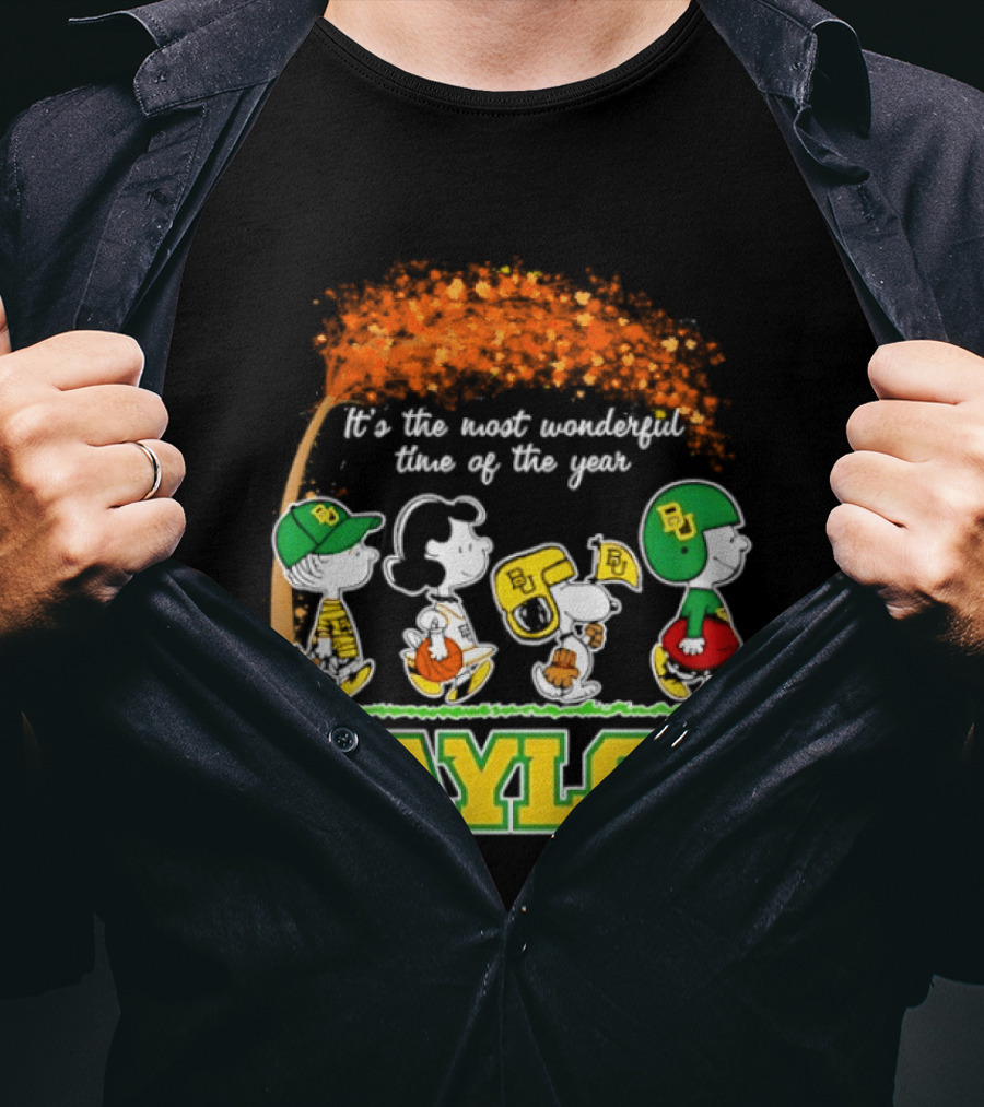 Baylor Bears Peanuts It's The Most Wonderful Time Of The Year Halloween 2026 Charlie Brown Snoopy Woodstock T-Shirt