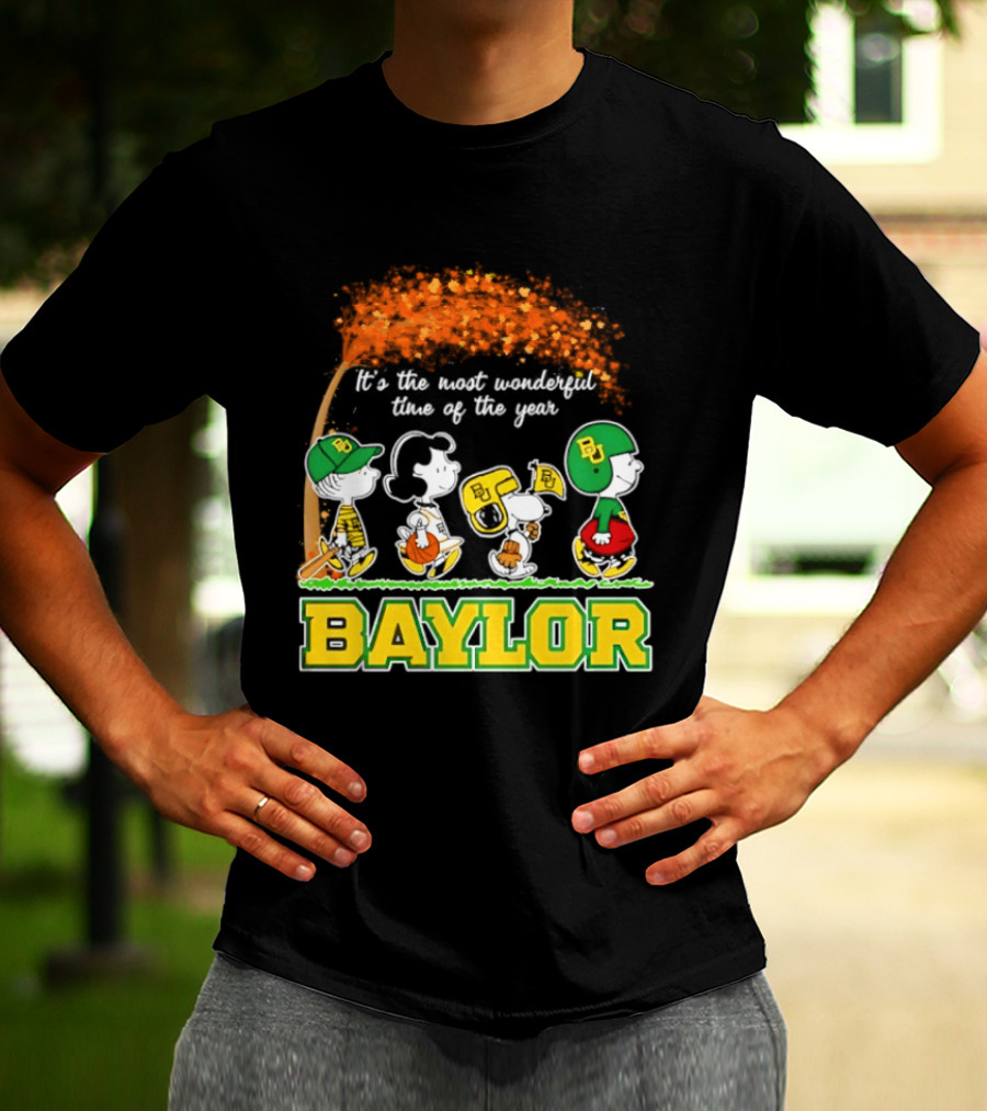 Baylor Bears Peanuts It's The Most Wonderful Time Of The Year Halloween 2026 Charlie Brown Snoopy Woodstock T-Shirt