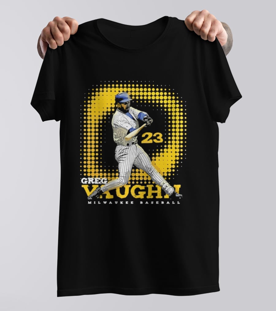 Greg Vaughn 23 Milwaukee Brewers Baseball Dots Player T-Shirt