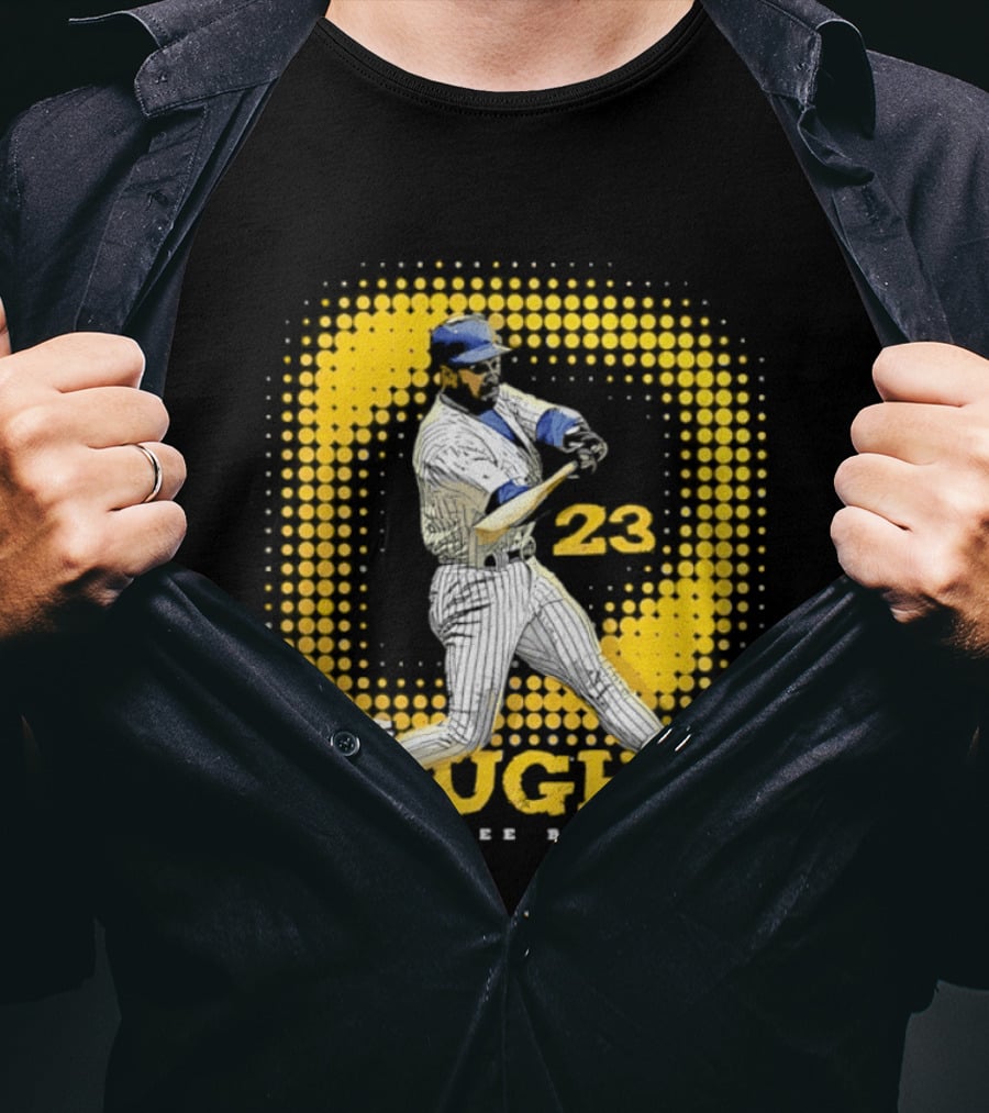 Greg Vaughn 23 Milwaukee Brewers Baseball Dots Player T-Shirt