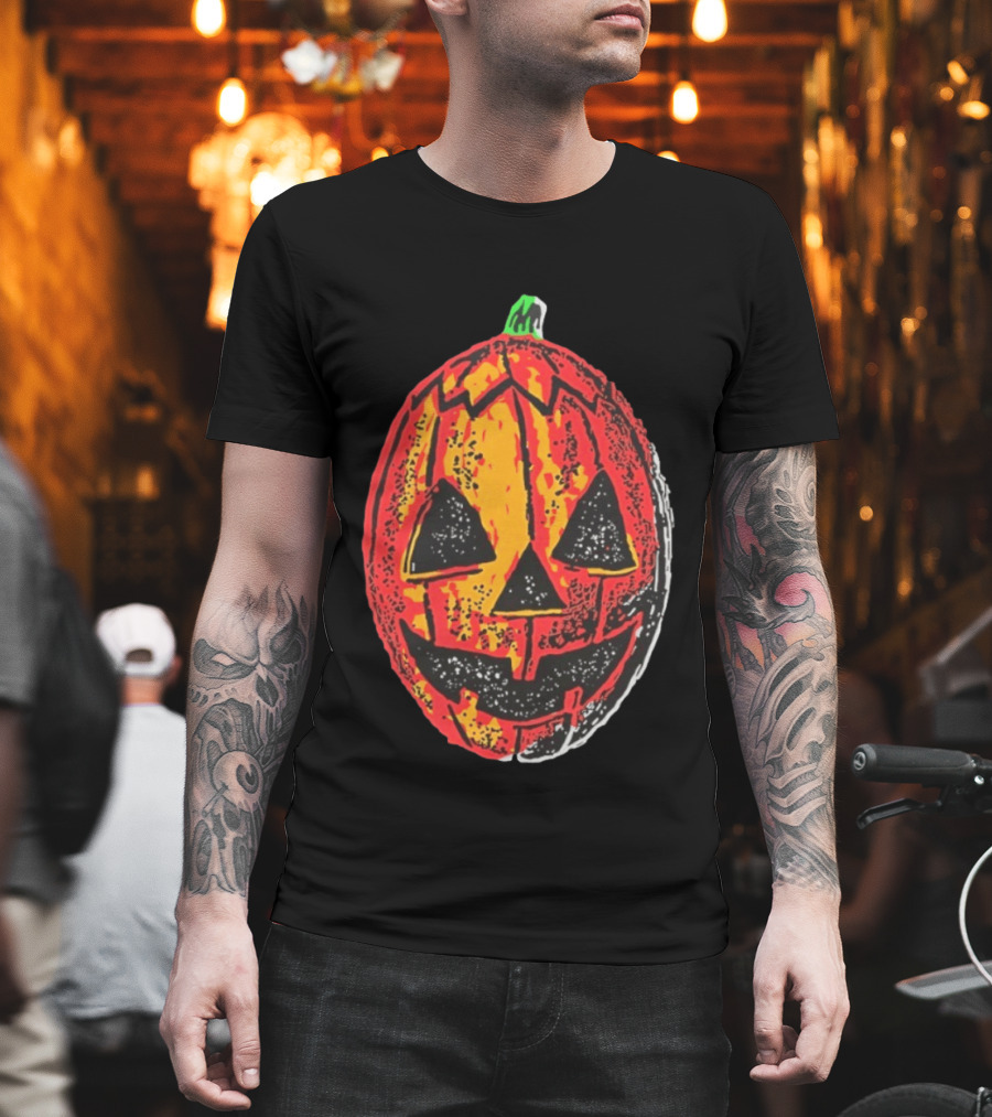 Halloween Trio Pumpkin Jack O' Lantern Black And Orange T-Shirt