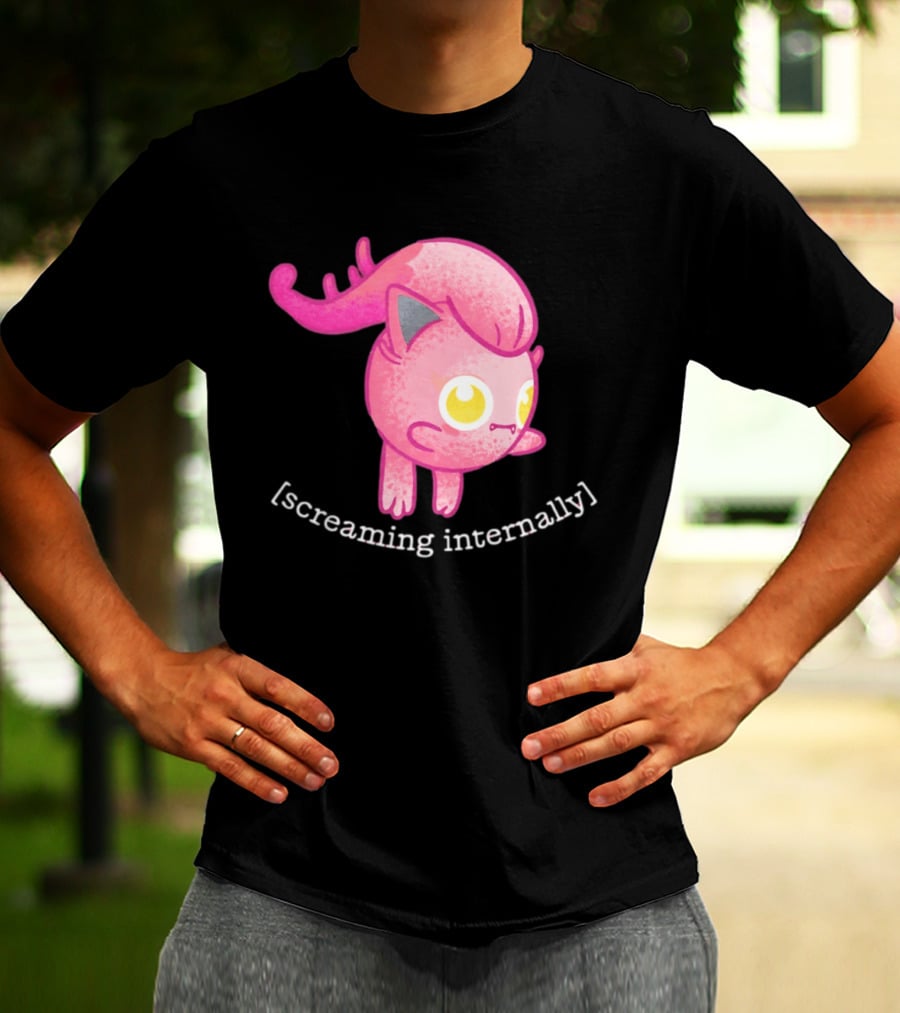 Jigglypuff Screaming Internally Pokemon Cute Expression T-Shirt