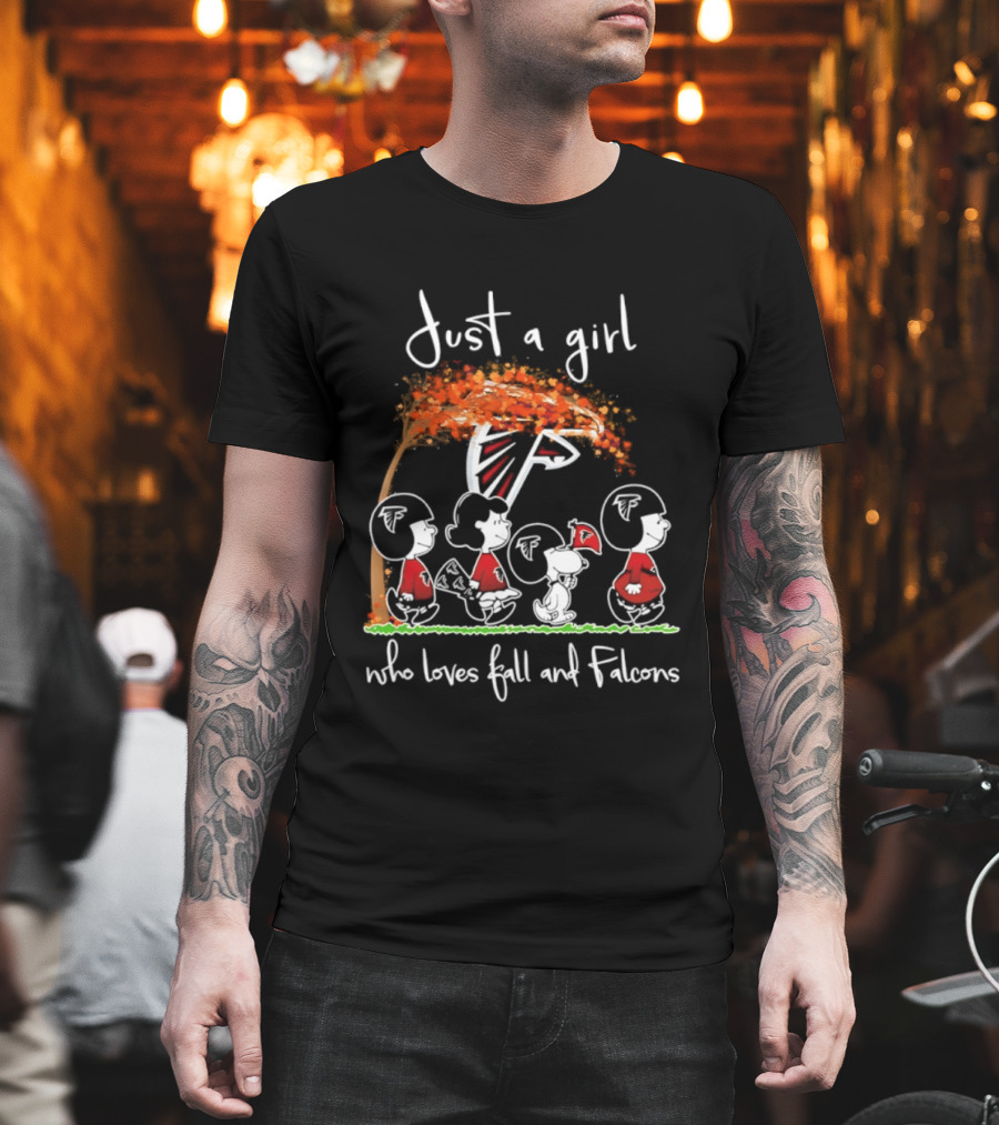 Just A Girl Who Loves Fall And Falcons Football Halloween 2026 T-Shirt