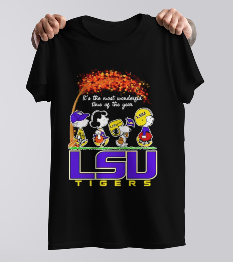 LSU Tigers Peanuts It's The Most Wonderful Time Of The Year Halloween 2026 T-Shirt