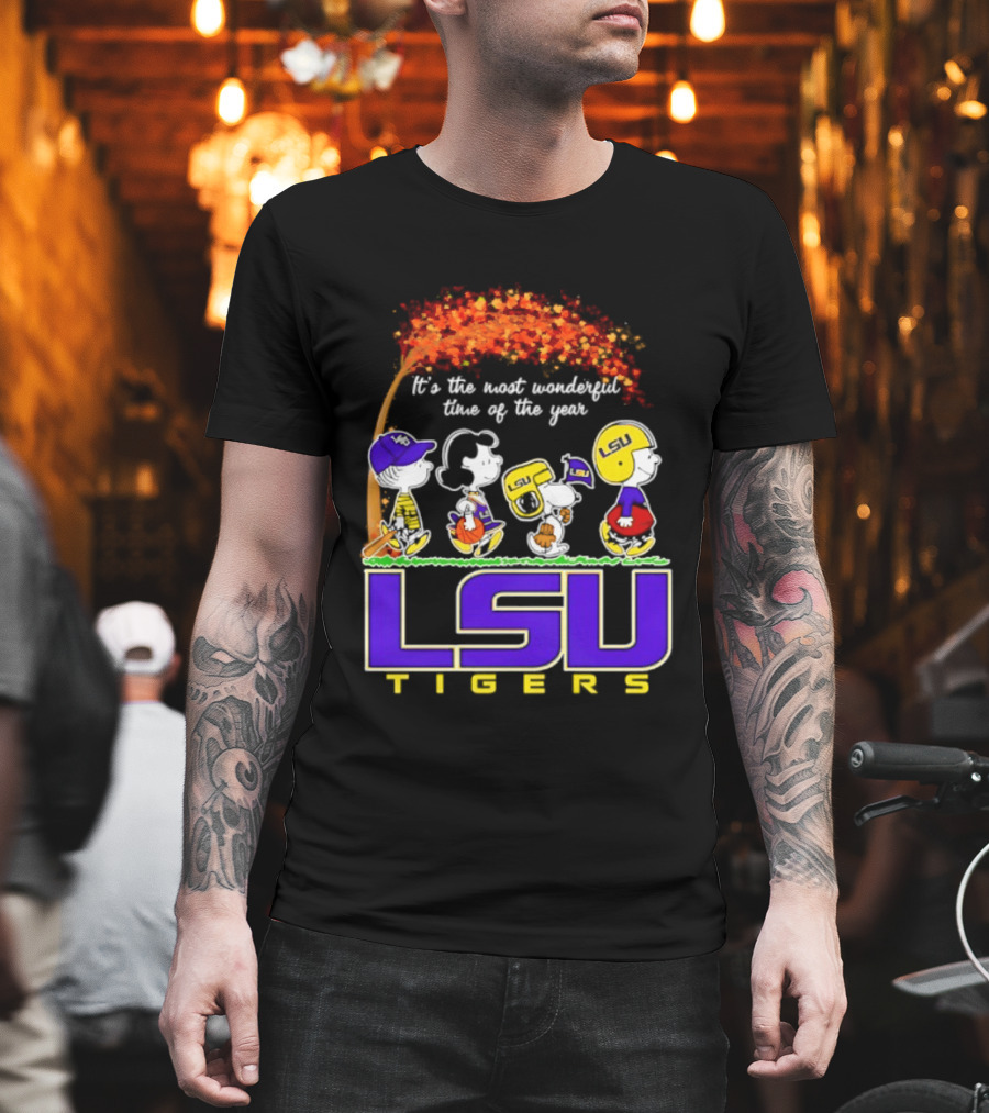 LSU Tigers Peanuts It's The Most Wonderful Time Of The Year Halloween 2026 T-Shirt