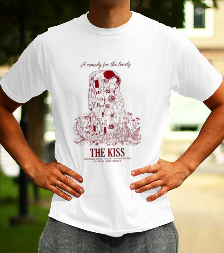 A Remedy For The Lonely The Kiss Embrace With Floral T-Shirt