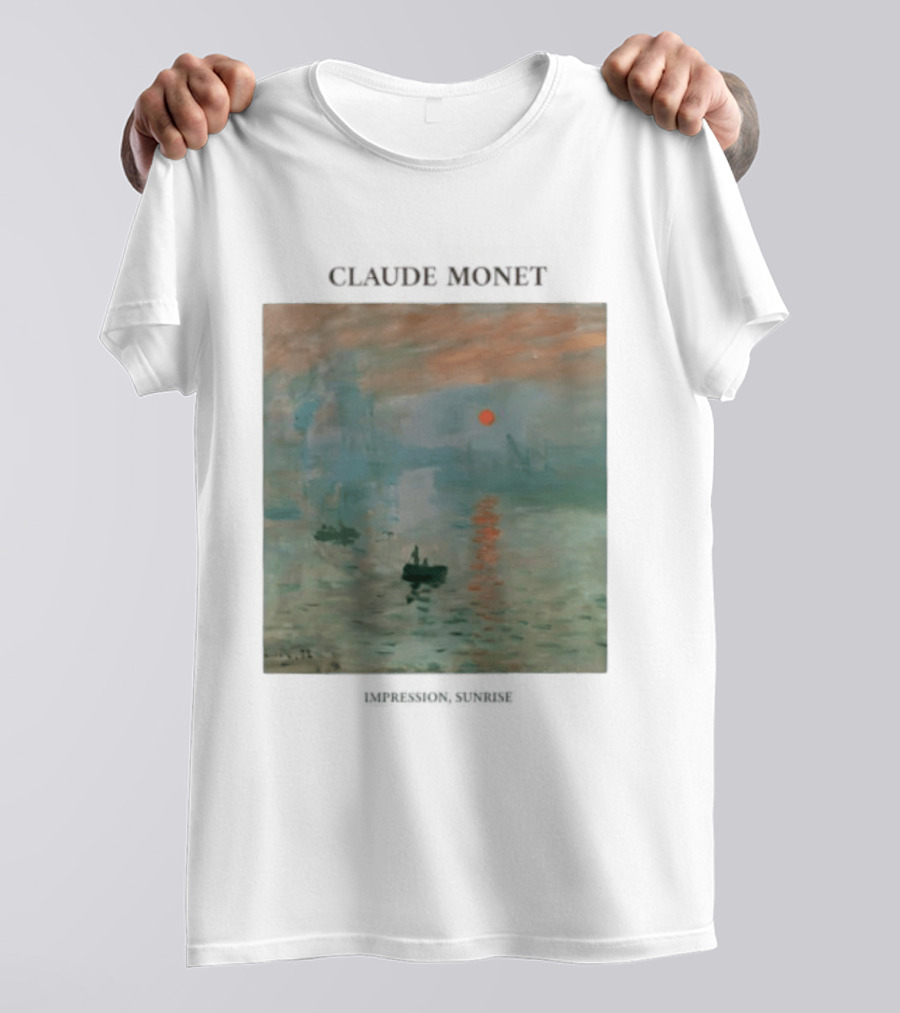 Claude Monet Impression Sunrise Oil Painting T-Shirt
