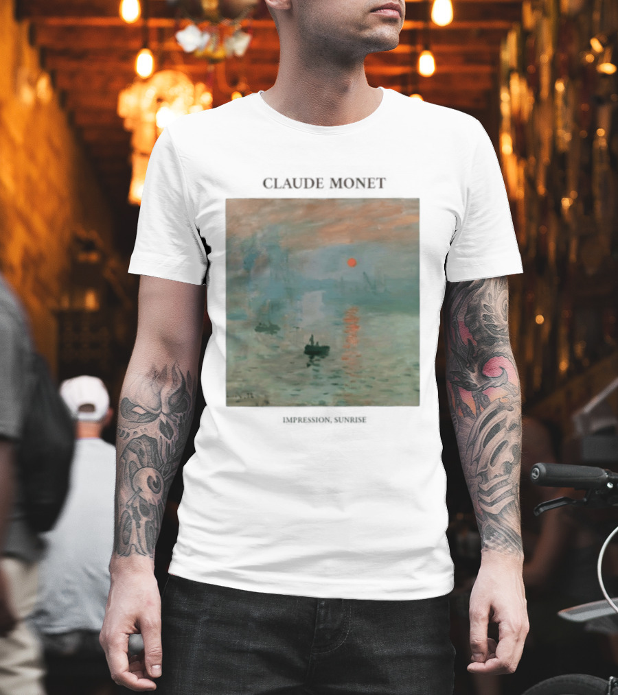 Claude Monet Impression Sunrise Oil Painting T-Shirt