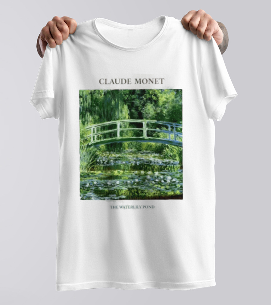Claude Monet The Waterlily Pond Painting Scenic Landscape T-Shirt