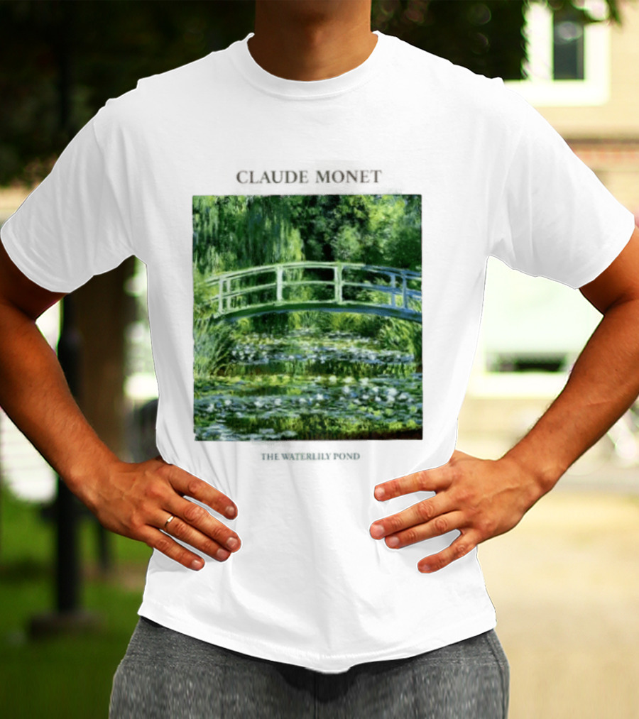 Claude Monet The Waterlily Pond Painting Scenic Landscape T-Shirt