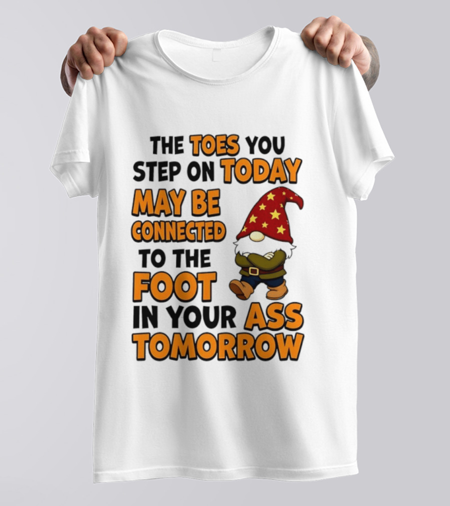 The Toes You Step On Today Gnome May Be Connected To The Foot In Your Ass Tomorrow T-Shirt