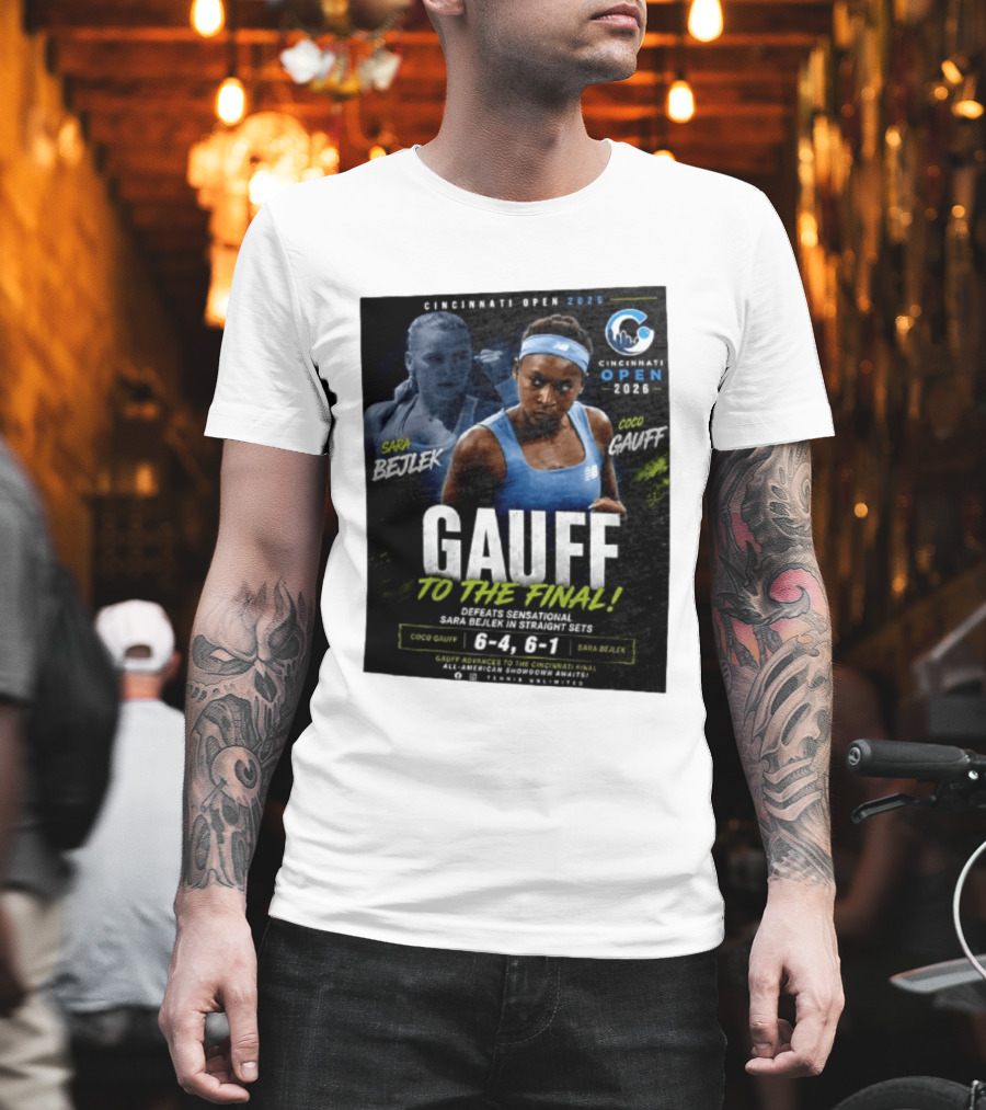 Coco Gauff Advances To Cincinnati Open 2026 Final Defeating Sara Bejlek 6 4 6 1 T-Shirt