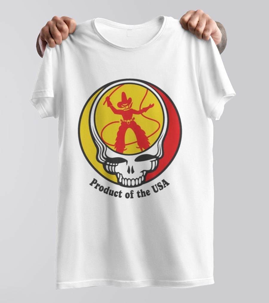 Dead Set Texas Pete Hot Sauce Cowboy Roper Skull USA T-Shirt