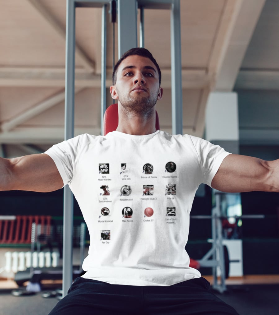 NFS Most Wanted GTA Vice City Prince Of Persia Counter Strike Call Of Duty Desktop Classics T-Shirt