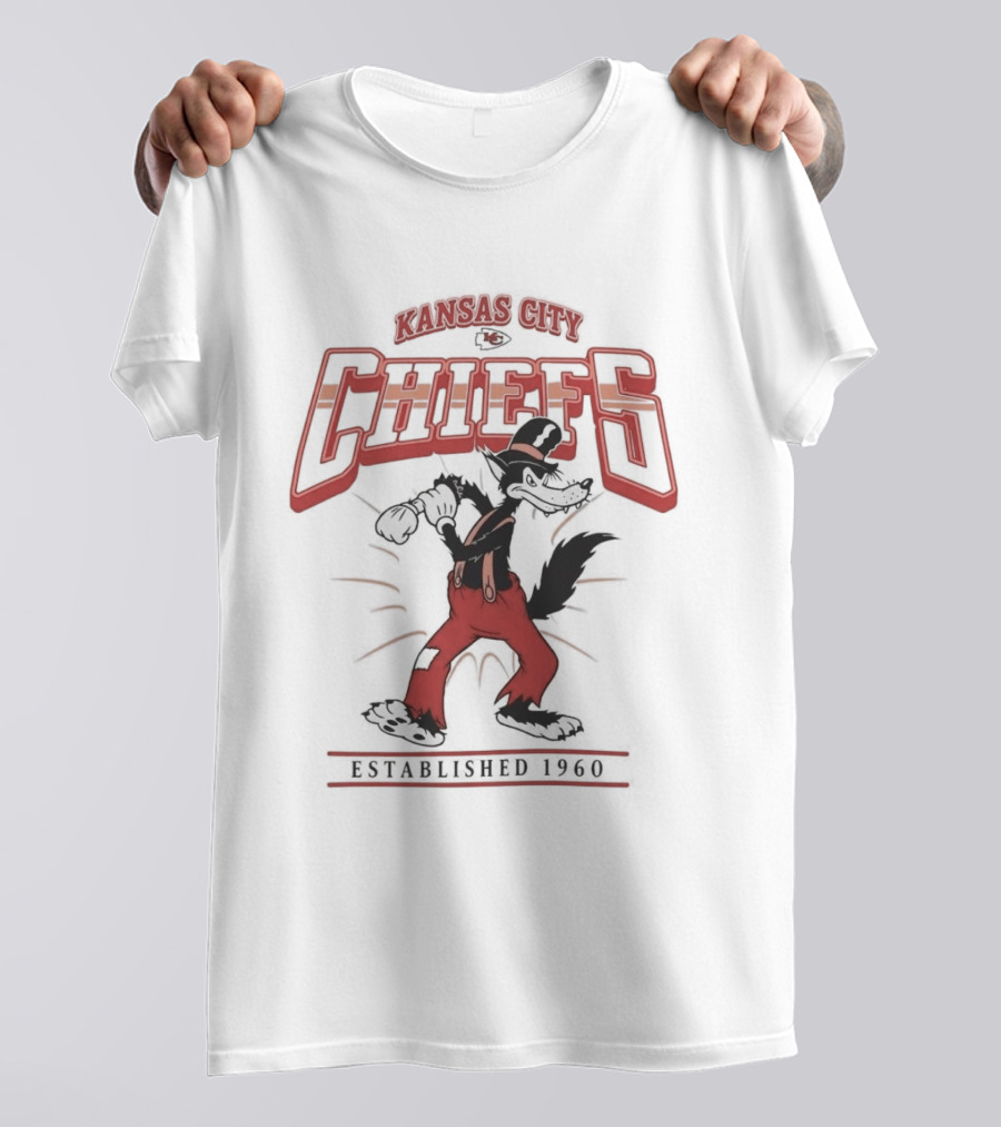 Kansas City Chiefs Big Bad Wolf Established 1960 T-Shirt