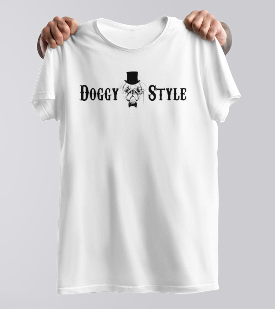 Doggy Style Pug With Top Hat And Monocle T-Shirt